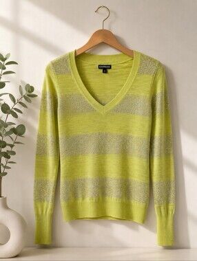 Y2K Express Lime Shimmer Sweater ✨💚
